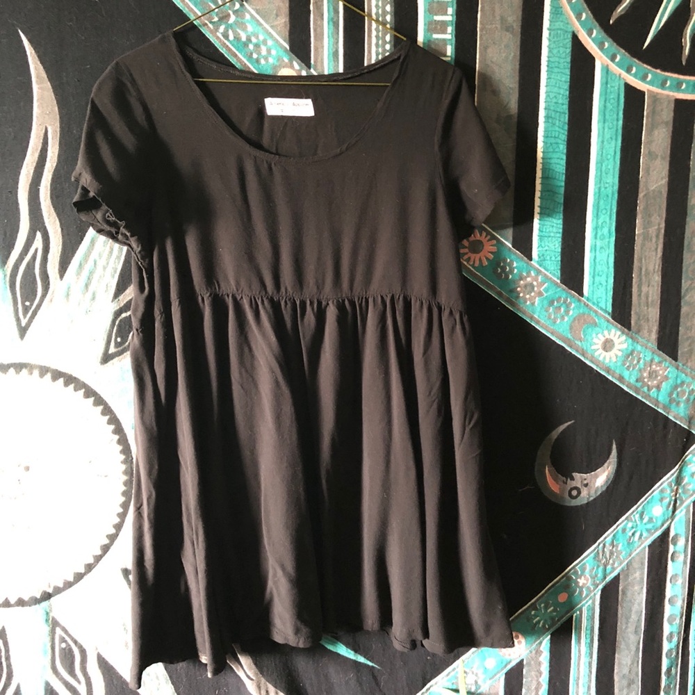 American Apparel Black Babydoll Minidress